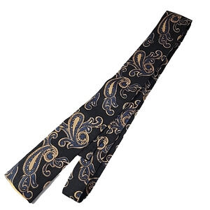Vintage Skinny Tie 54"x2" Flat-End 50s 60s Rockabilly Rooster Paisley Silk